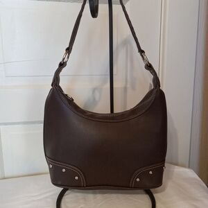 Elegant Brown Leather Shoulder Bag